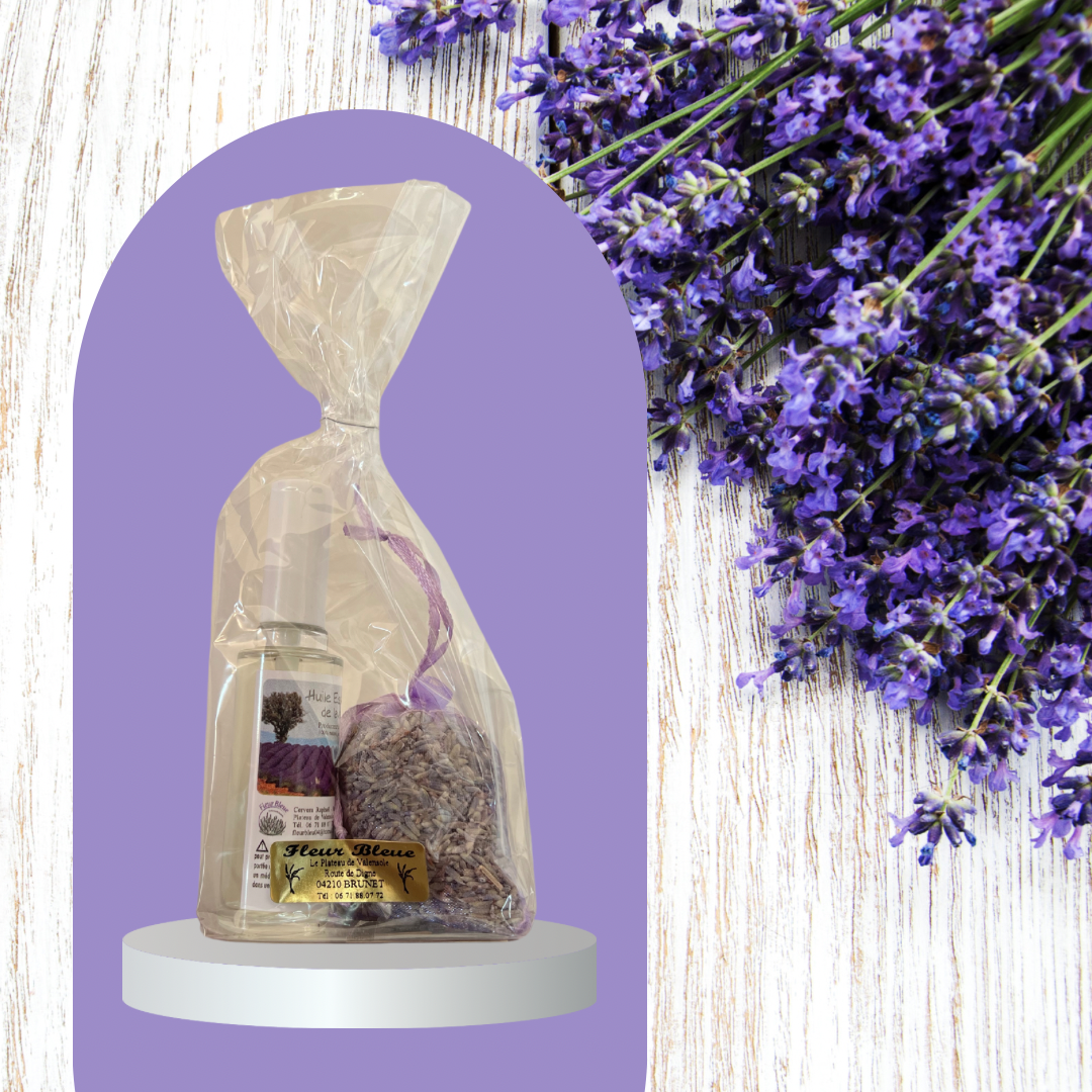 Duo Aromatique : Huile Essentielle de Lavandin et Sachet de Lavande