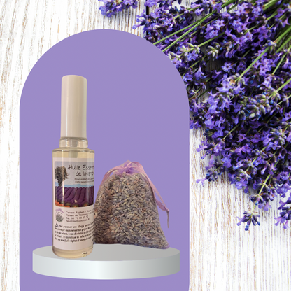 Duo Aromatique : Huile Essentielle de Lavandin et Sachet de Lavande